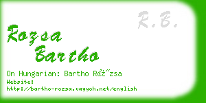 rozsa bartho business card